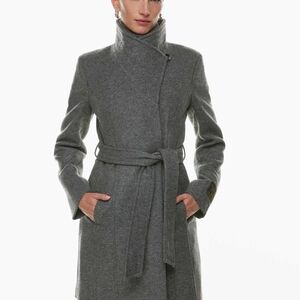 Babaton - Grey Wool Blend Belted Coat - XXS